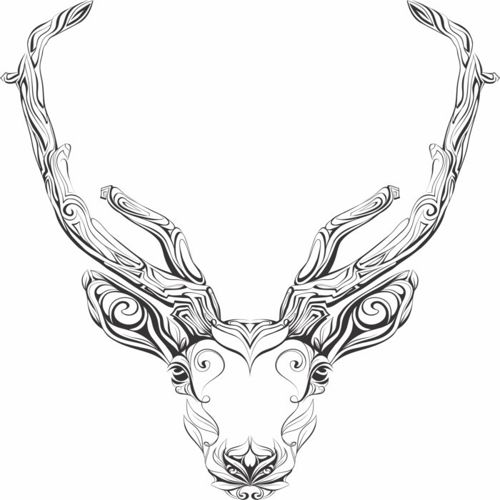 طرح برش لیزری حیوانات باک خط هنر - laser cut animal buck line art - برای دستگاه CNC چوب و لیزر (سی ان سی)