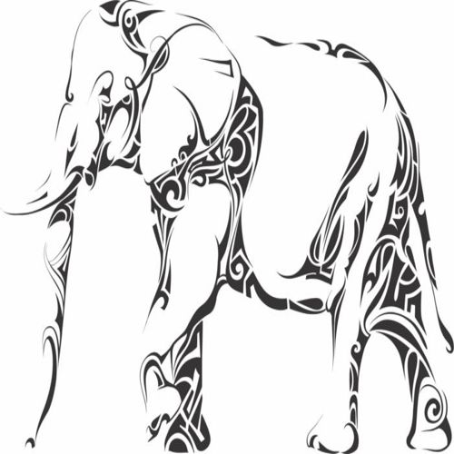 طرح فیل برش لیزری حیوان خط هنری - laser cut animal elephant line art - برای دستگاه CNC چوب و لیزر (سی ان سی)
