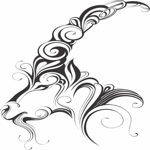 طرح برش لیزری حیوان بز خط هنر - laser cut animal goat line art - برای دستگاه CNC چوب و لیزر (سی ان سی)