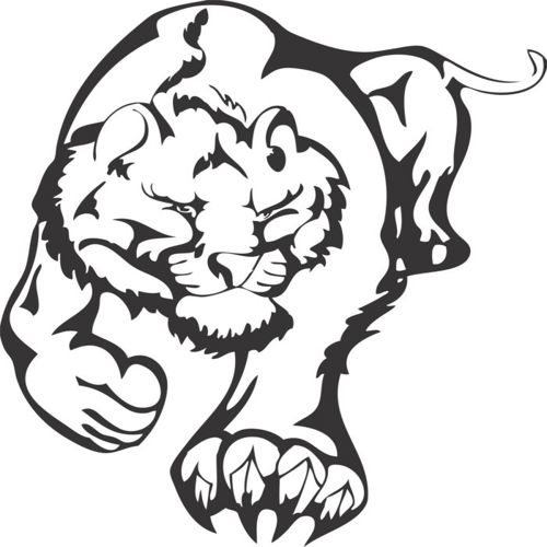 طرح برش لیزری حیوان شیر شبح طرح - laser cut animal lion silhouette - برای دستگاه CNC چوب و لیزر (سی ان سی)