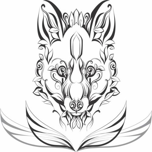 طرح برش لیزری حیوان گرگ خطی هنر - laser cut animal wolf line art - برای دستگاه CNC چوب و لیزر (سی ان سی)