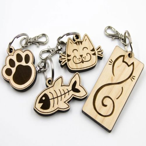 طرح جاکلیدی چوبی حیوانات با برش لیزری - laser cut animal wooden keyrings ve - برای دستگاه CNC چوب و لیزر (سی ان سی)