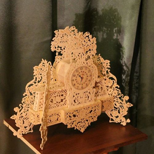 طرح قالب ساعت قدیمی برش لیزری - laser cut antique clock template - برای دستگاه CNC چوب و لیزر (سی ان سی)