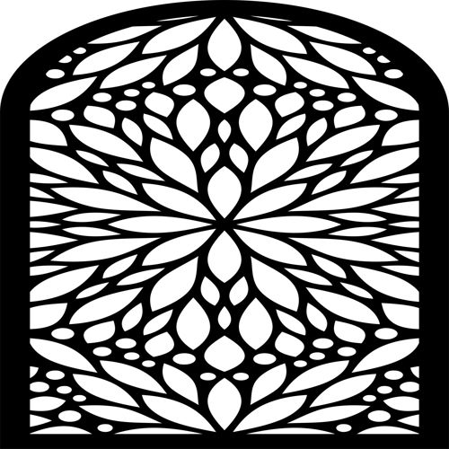 طرح برش طاق جلی الگو برش لیزری صفحه - laser cut arch jali cutting pattern screen ve - برای دستگاه CNC چوب و لیزر (سی ان سی)