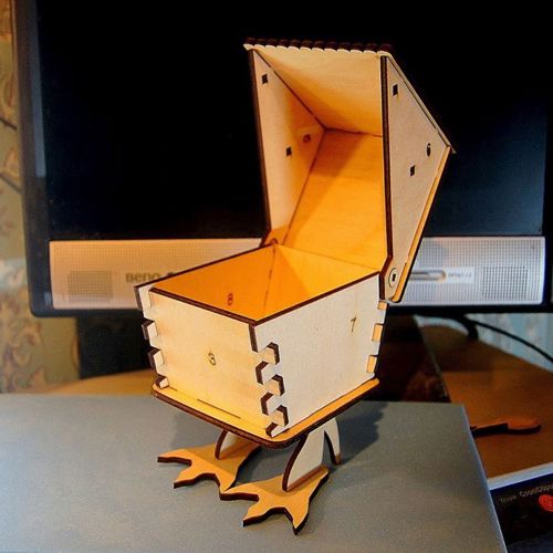 طرح برش لیزری بابا یاگا خانه جعبه شکلات - laser cut baba yaga house candy box ve - برای دستگاه CNC چوب و لیزر (سی ان سی)