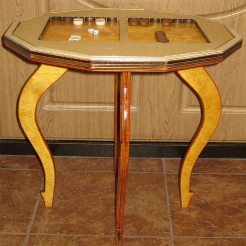 طرح تخته نرد برش لیزری میز قهوه - laser cut backgammon coffee table - برای دستگاه CNC چوب و لیزر (سی ان سی)