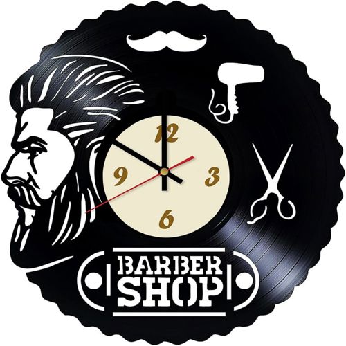 طرح ساعت دیواری وینیل با برش لیزری مخصوص آرایشگاه زنانه طرح - laser cut barbershop design vinyl wall clock ve - برای دستگاه CNC چوب و لیزر (سی ان سی)