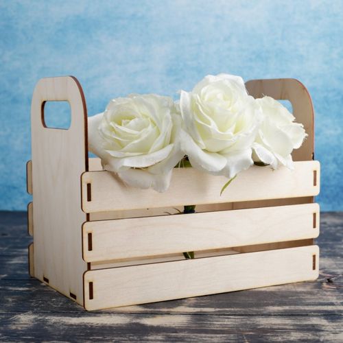 طرح سبد گل برش لیزری جعبه گل - laser cut basket flower box - برای دستگاه CNC چوب و لیزر (سی ان سی)