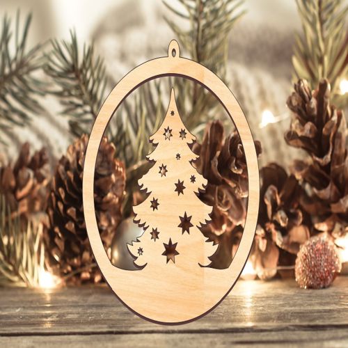 طرح تزیینات درخت کریسمس با برش لیزری - laser cut bauble ornament christmas tree decorations ve - برای دستگاه CNC چوب و لیزر (سی ان سی)
