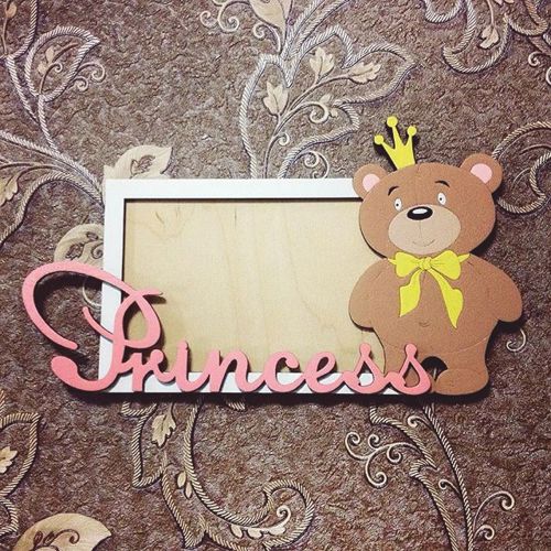 طرح قاب عکس خرس برش لیزری قاب - laser cut bear photo frame ve - برای دستگاه CNC چوب و لیزر (سی ان سی)