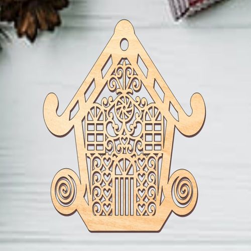 طرح برش لیزری زیبا خانه تزئینی بابلس تزئینات کریسمس - laser cut beautiful house ornament bauble christmas decorations ve - برای دستگاه CNC چوب و لیزر (سی ان سی)