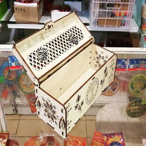طرح جعبه چوبی زیبا برش لیزری - laser cut beautiful wood box ve - برای دستگاه CNC چوب و لیزر (سی ان سی)