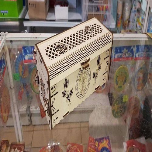 طرح جعبه چوبی زیبا برش خورده با لیزر پوشش - laser cut beautiful wooden box ve - برای دستگاه CNC چوب و لیزر (سی ان سی)