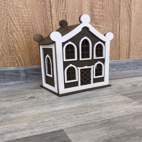 طرح خانه چوبی زیبا برش خورده با لیزر - laser cut beautiful wooden house ve - برای دستگاه CNC چوب و لیزر (سی ان سی)