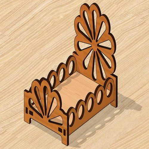 طرح تخت برش لیزری برای عروسک باربی پوشش گیاهی - laser cut bed for barbie doll ve - برای دستگاه CNC چوب و لیزر (سی ان سی)
