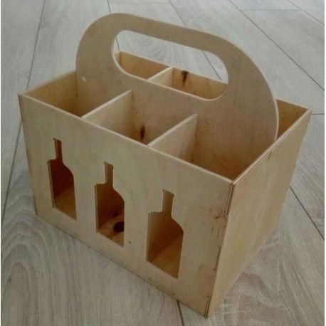 طرح برش لیزری جعبه نوشیدنی کدی - laser cut beer box caddy ve - برای دستگاه CNC چوب و لیزر (سی ان سی)