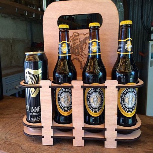 طرح برش لیزری نگهدارنده نوشیدنی بسته - laser cut beer holder 8 pack - برای دستگاه CNC چوب و لیزر (سی ان سی)