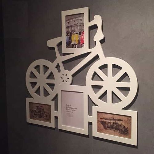 طرح قاب عکس دوچرخه برش لیزری طرح قاب عکس خانوادگی قاب - laser cut bicycle photo frame layout family picture frame ve - برای دستگاه CNC چوب و لیزر (سی ان سی)