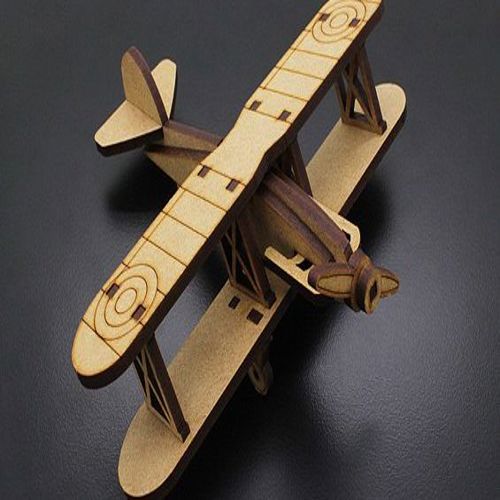 طرح برش لیزری دوپلان هواپیما اسباب‌بازی - laser cut biplan airplane toy - برای دستگاه CNC چوب و لیزر (سی ان سی)