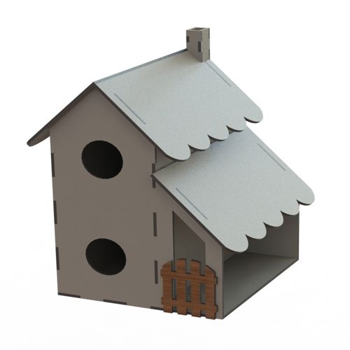 طرح برش لیزری فدر پرنده لانه پرنده به شکل خانه پرنده - laser cut bird feeder bird nest house shaped bird house ve - برای دستگاه CNC چوب و لیزر (سی ان سی)