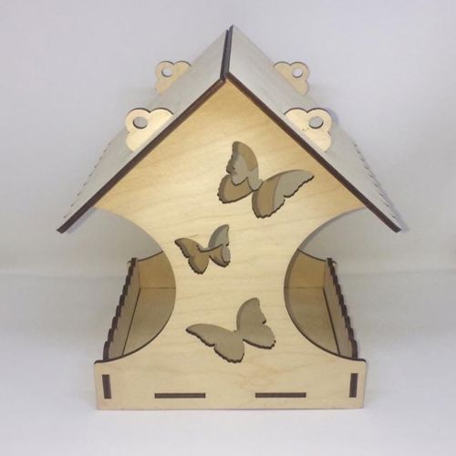 طرح قالب آبخوری پرنده برش لیزری - laser cut bird feeder template - برای دستگاه CNC چوب و لیزر (سی ان سی)