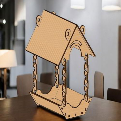 طرح خانه پرنده چوبی آویزان با لیزر برش داده شده - laser cut bird feeder wooden hanging bird house design ve - برای دستگاه CNC چوب و لیزر (سی ان سی)