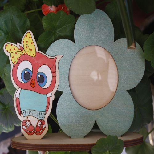 طرح قاب عکس پرنده برش لیزری - laser cut bird photo frame 3 ve - برای دستگاه CNC چوب و لیزر (سی ان سی)