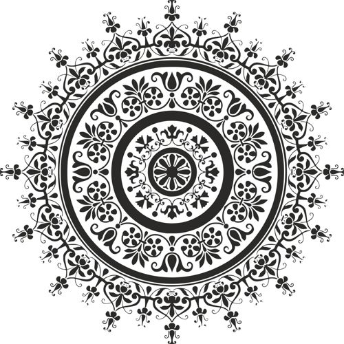 طرح برش لیزری سیاه ماندالا هنر - laser cut black mandala art ve - برای دستگاه CNC چوب و لیزر (سی ان سی)