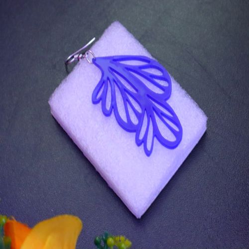 طرح گوشواره آبی اکریلیک لیزری - laser cut blue acrylic earring - برای دستگاه CNC چوب و لیزر (سی ان سی)