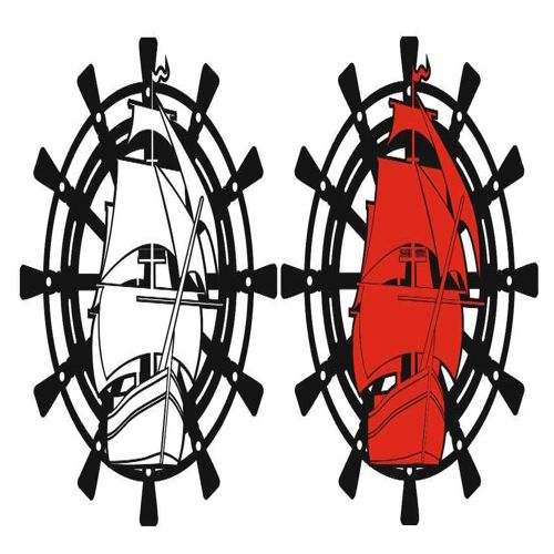 طرح قایق برش لیزری ساعت پازل - laser cut boat design clock puzzle ve - برای دستگاه CNC چوب و لیزر (سی ان سی)