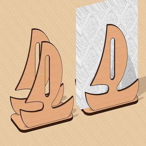 طرح جای دستمال کاغذی قایق برش لیزری - laser cut boat napkin holder - برای دستگاه CNC چوب و لیزر (سی ان سی)