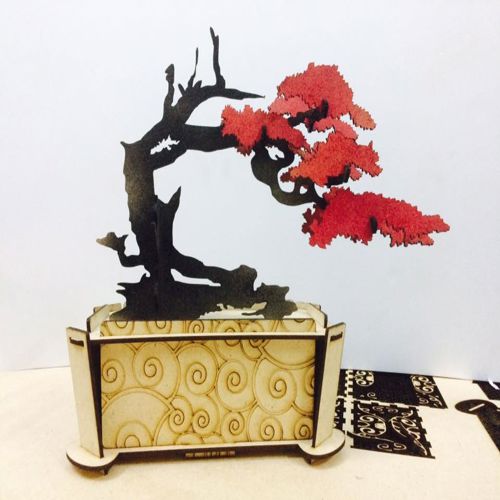 طرح برش لیزری بونسای - laser cut bonsai ve - برای دستگاه CNC چوب و لیزر (سی ان سی)