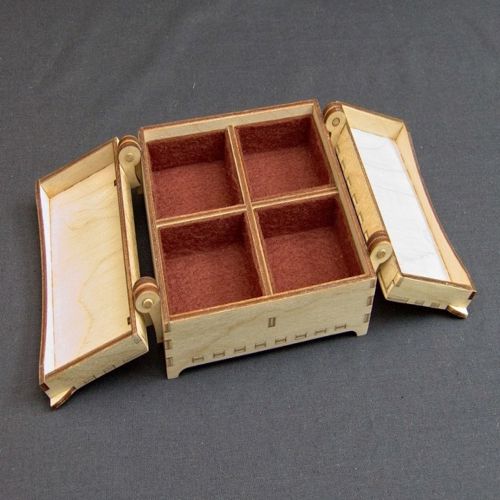 طرح جعبه برش لیزری دو پوش پوشش - laser cut box double cover - برای دستگاه CNC چوب و لیزر (سی ان سی)