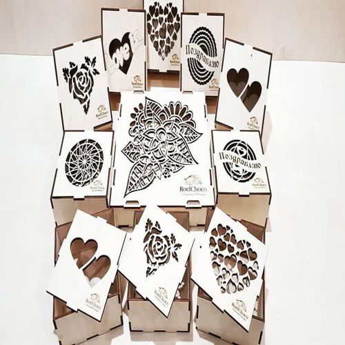 طرح جعبه برش لیزری برای شکلات - laser cut box for chocolates ve - برای دستگاه CNC چوب و لیزر (سی ان سی)