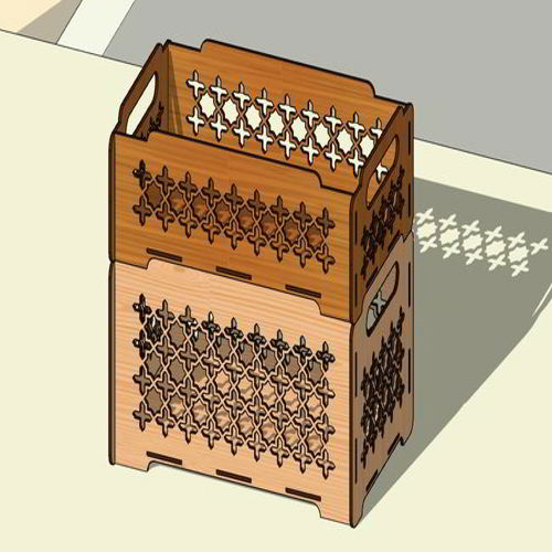 طرح جعبه برش لیزری قابل چیدمان جعبه های سازماندهنده - laser cut box stackable storage organizer boxes ve - برای دستگاه CNC چوب و لیزر (سی ان سی)