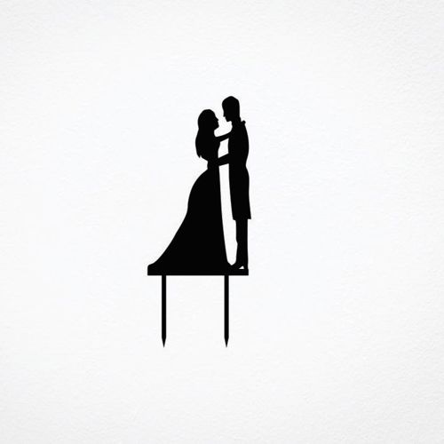 طرح برش لیزری عروس و داماد روی کیک - laser cut bride and groom cake topper ve - برای دستگاه CNC چوب و لیزر (سی ان سی)