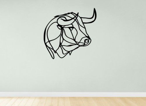 طرح برش لیزری بوفالو گاو نر دیوار دکوراسیون خانه دکوراسیون دیوار هنری - laser cut buffalo bull wall decor home decor wall art ve - برای دستگاه CNC چوب و لیزر (سی ان سی)