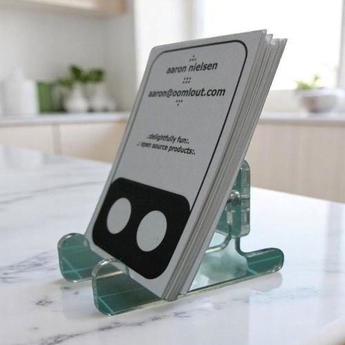 طرح پایه کارت ویزیت برش لیزری میلی‌متری - laser cut buisness card stand 3mm ve - برای دستگاه CNC چوب و لیزر (سی ان سی)