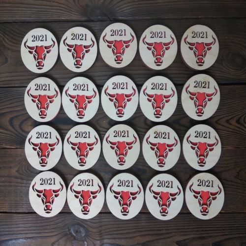 طرح برش لیزری گاو نر آهنربا - laser cut bull 2021 magnet ve - برای دستگاه CNC چوب و لیزر (سی ان سی)