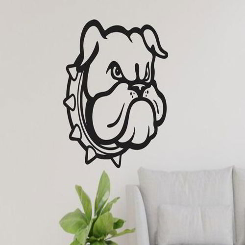 طرح برش لیزری بولداگ سیلوئت دیواری هنری - laser cut bulldog silhouette wall art ve - برای دستگاه CNC چوب و لیزر (سی ان سی)