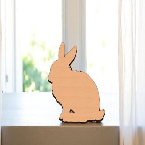 طرح مدل دو بعدی برش لیزری خرگوش چوبی طرح - laser cut bunny wood 2d shape model - برای دستگاه CNC چوب و لیزر (سی ان سی)