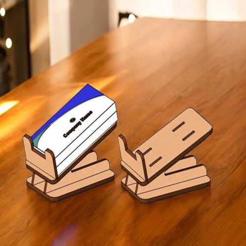طرح کارت ویزیت برش لیزری پایه نمایش سازمان دهنده - laser cut business card display stand organizer - برای دستگاه CNC چوب و لیزر (سی ان سی)