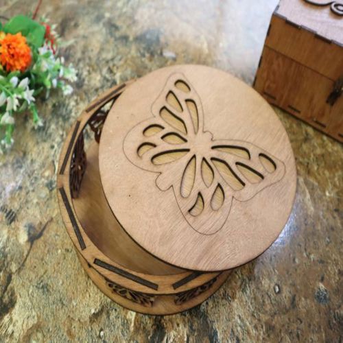 طرح جعبه پروانه برش لیزری میلی متری - laser cut butterfly box 3mm ve - برای دستگاه CNC چوب و لیزر (سی ان سی)