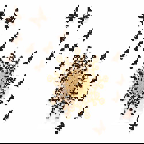 طرح ساعت پروانه برش لیزری - laser cut butterfly clock ve - برای دستگاه CNC چوب و لیزر (سی ان سی)