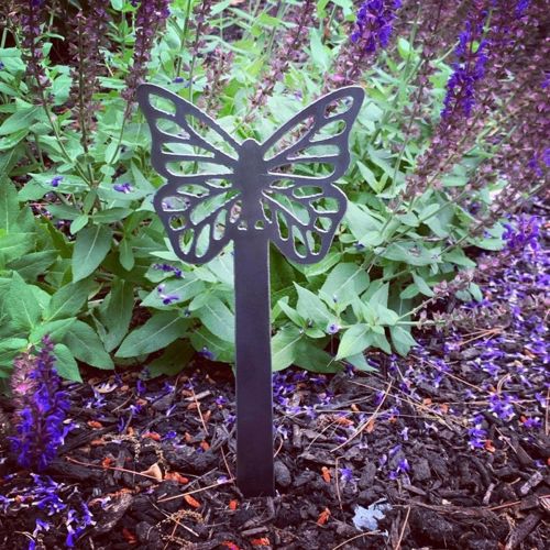 طرح برش لیزری پروانه باغ میخ باغ تزئین - laser cut butterfly garden stake garden decoration - برای دستگاه CNC چوب و لیزر (سی ان سی)