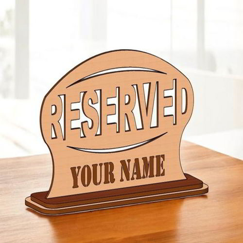 طرح تابلوی میز رزرو شده کافه برش لیزری علامت - laser cut cafe reserved table sign ve - برای دستگاه CNC چوب و لیزر (سی ان سی)