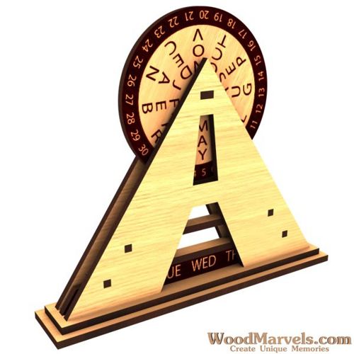 طرح تقویم برش لیزری هرمی طرح - laser cut calendar pyramid - برای دستگاه CNC چوب و لیزر (سی ان سی)