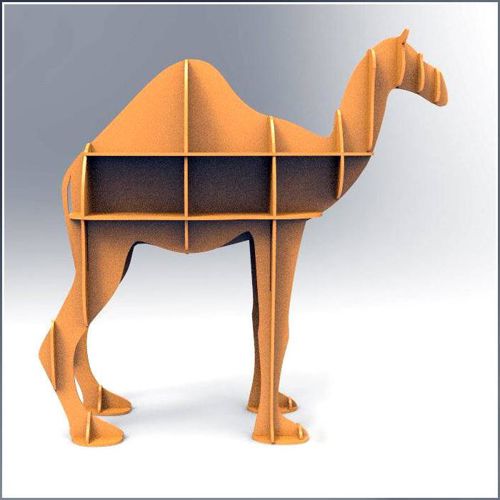 طرح برش لیزری قفسه شتر کتابخانه نمایشگاه مبلمان - laser cut camel shelf bookcase display storage furniture ve - برای دستگاه CNC چوب و لیزر (سی ان سی)