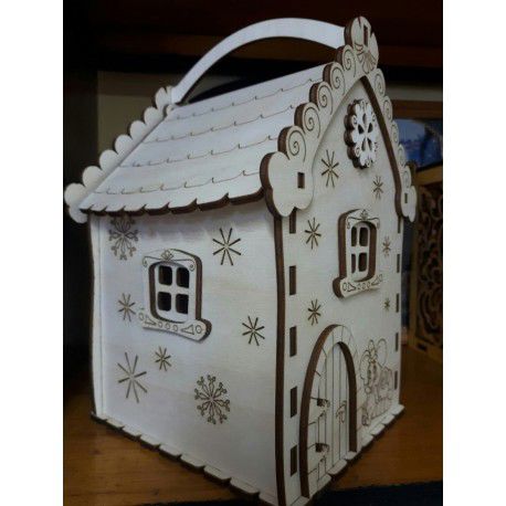 طرح جعبه شیرینی برش لیزری خانه موش - laser cut candy box mouse house ve - برای دستگاه CNC چوب و لیزر (سی ان سی)