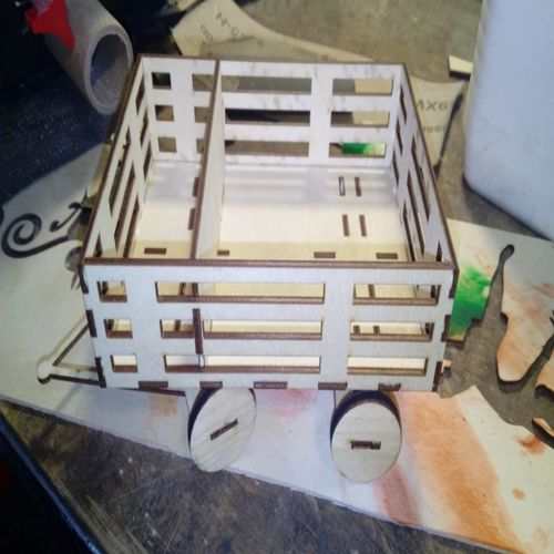 طرح برش لیزری سبد نگهدارنده دستمال با جای ادویه - laser cut cart napkin holder with spice rack ve - برای دستگاه CNC چوب و لیزر (سی ان سی)